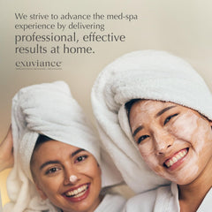 EXUVIANCE mask used in travel setting offering on-the-go hydration and dewy finish