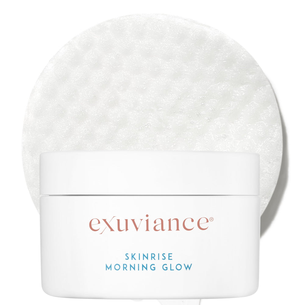 EXUVIANCE front jar of SkinRise pads showing product packaging and quantity benefit