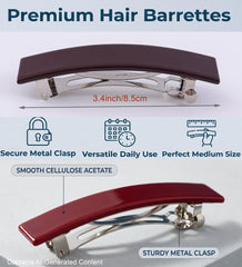 Eyegla barrette in hair half-up style offering polished everyday look