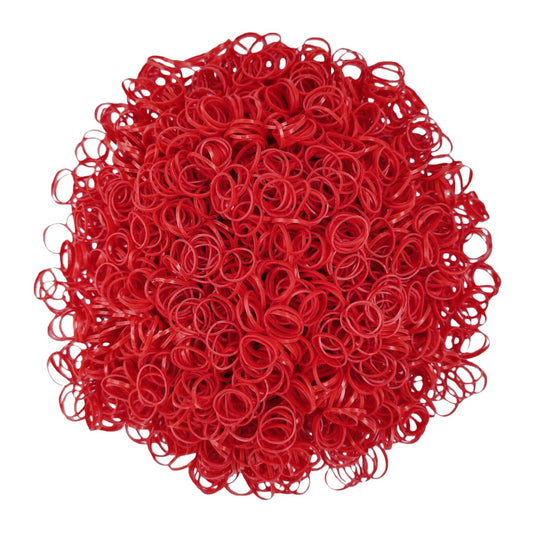 Ezepeo front packaging showing 3200 red mini hair elastics, convenient bulk supply