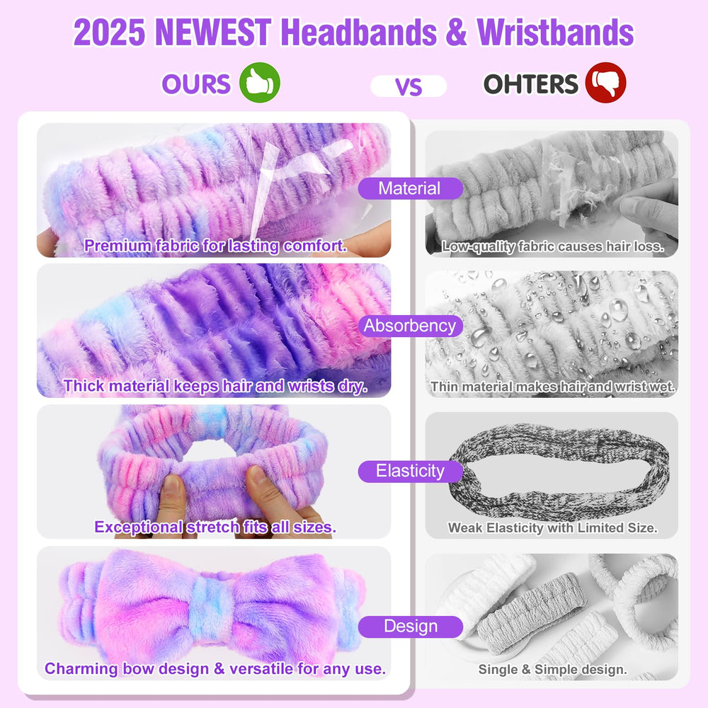 EZIGO headband in use while washing face demonstrating hair protection
