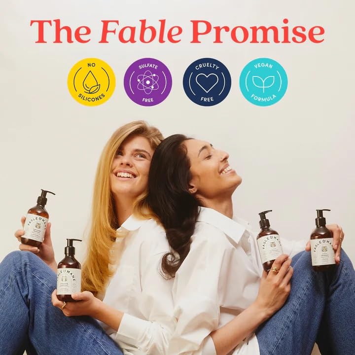 Fable & Mane conditioner on bathroom shelf styled for daily routine inspiration