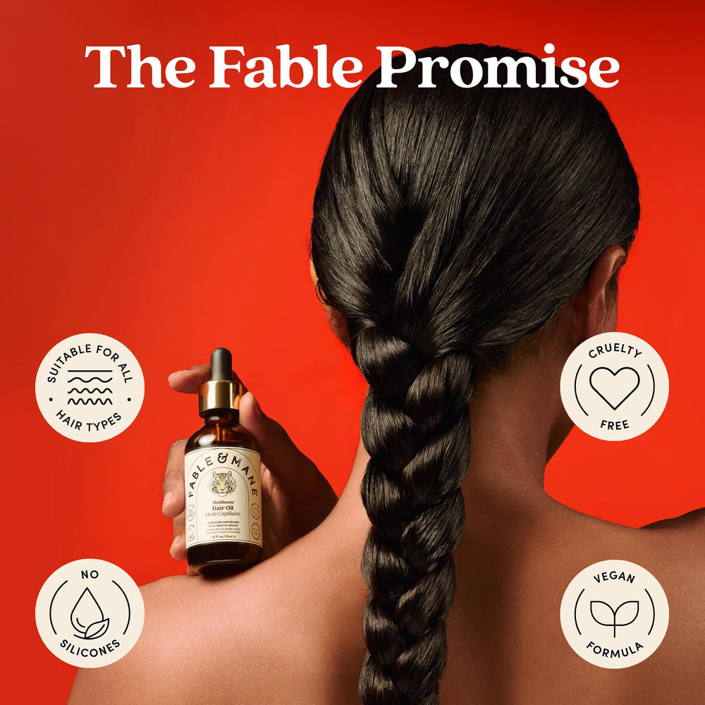 Fable & Mane applied to scalp illustrating targeted nourishment