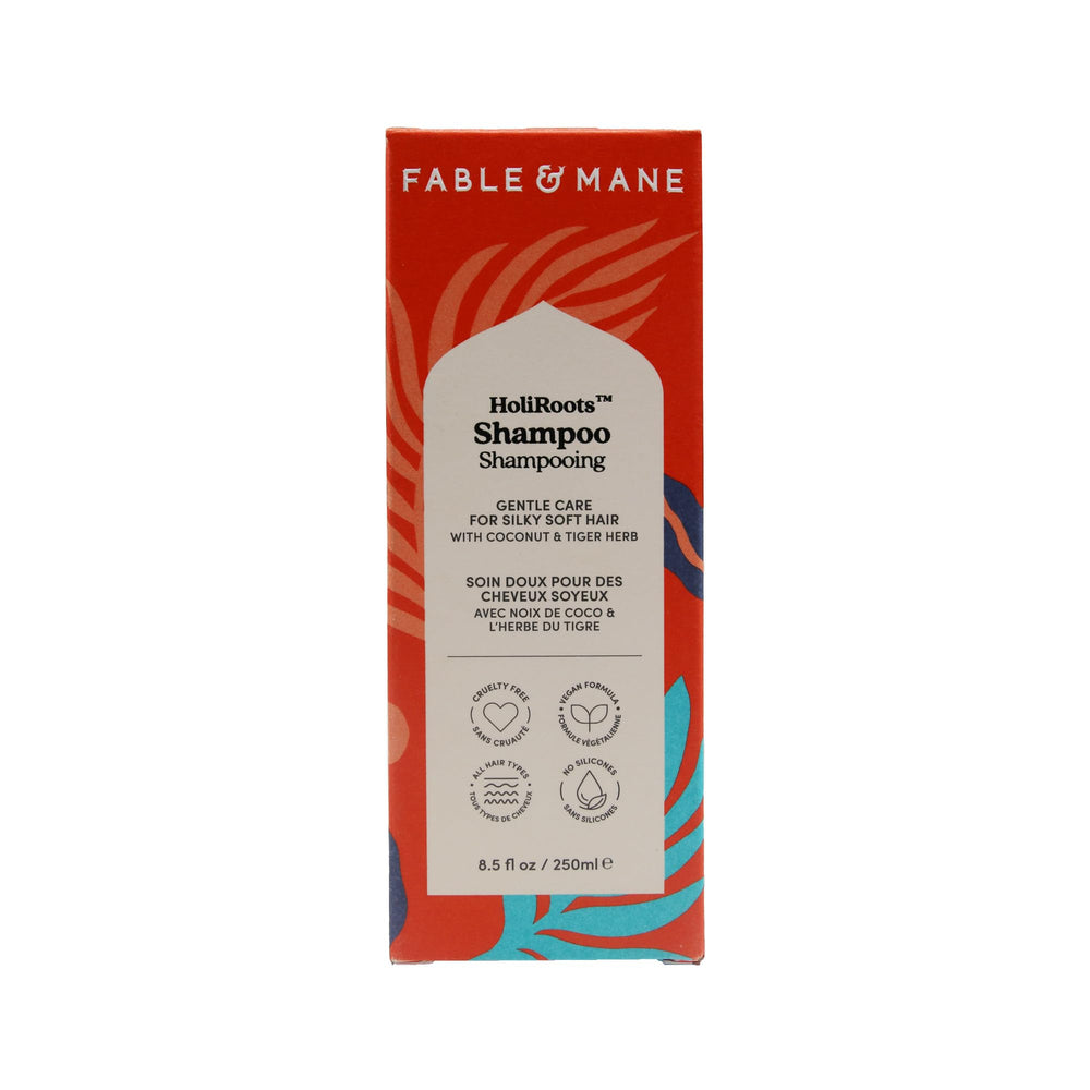 Fable & Mane shampoo in bathroom lifestyle scene promoting self-care