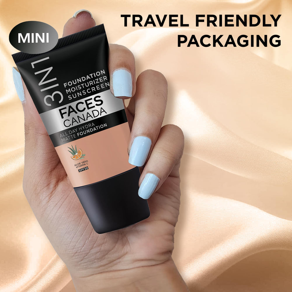 Facescanada application on face showing even coverage and natural look