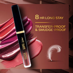 Faces Canada Cocoa Crush closeup lip application highlighting smooth, defined finish benefit