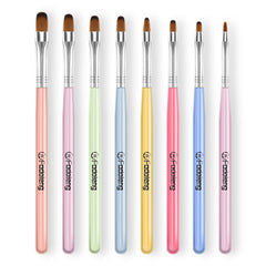 Fadoleng front view of 8-piece brush set showing complete kit benefit