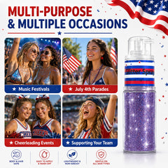 faglowmify group at parade wearing patriotic glitter showing festive team-ready benefit