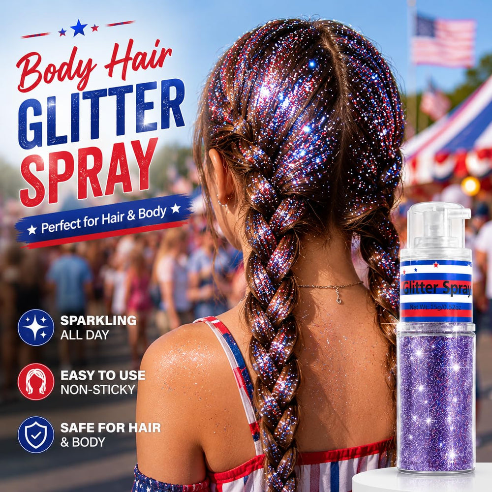 faglowmify hair highlight application showing red white blue sparkle benefit