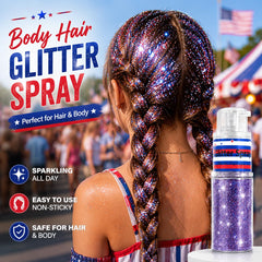 faglowmify hair highlight application showing red white blue sparkle benefit