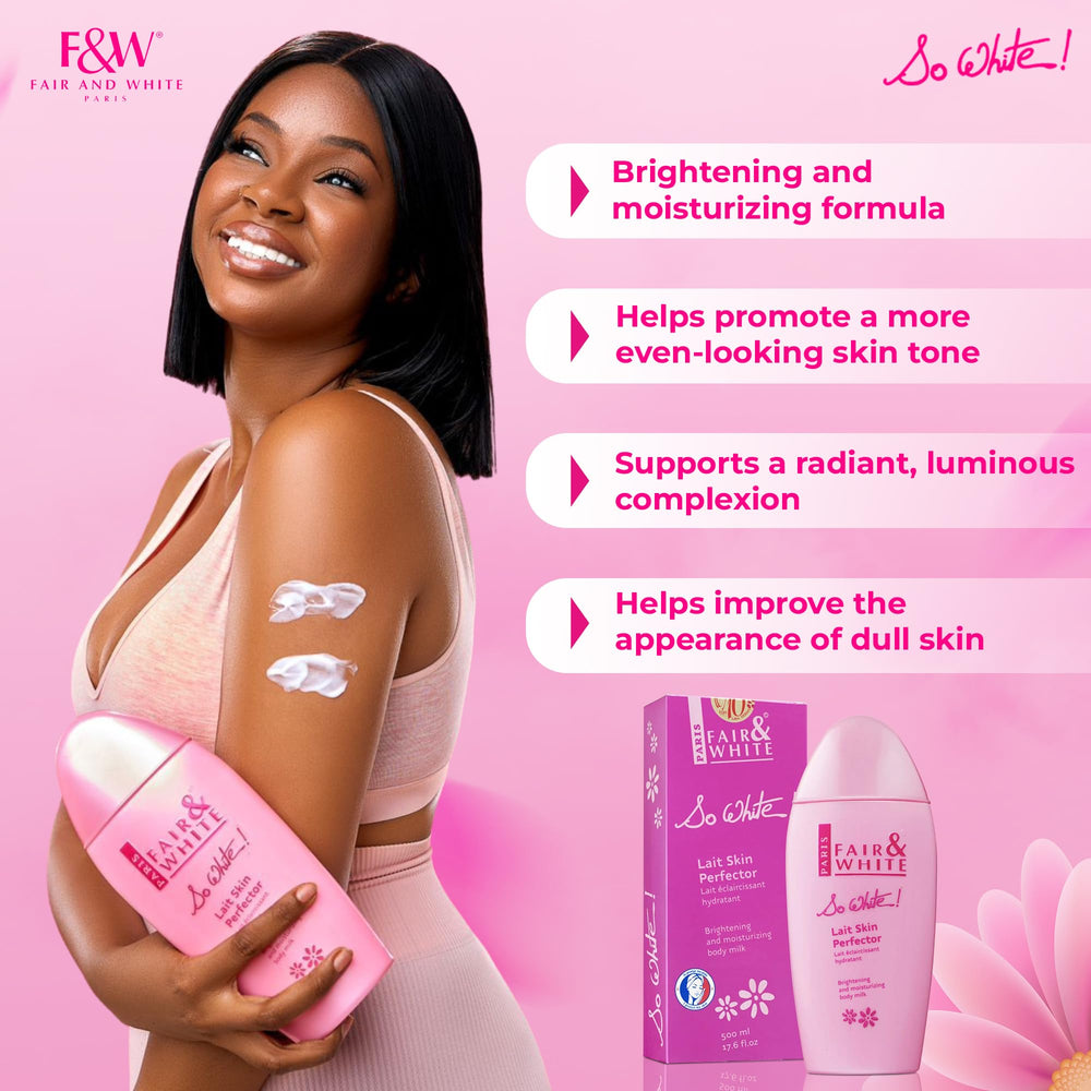 FAIR & WHITE lotion texture closeup demonstrating creamy hydration