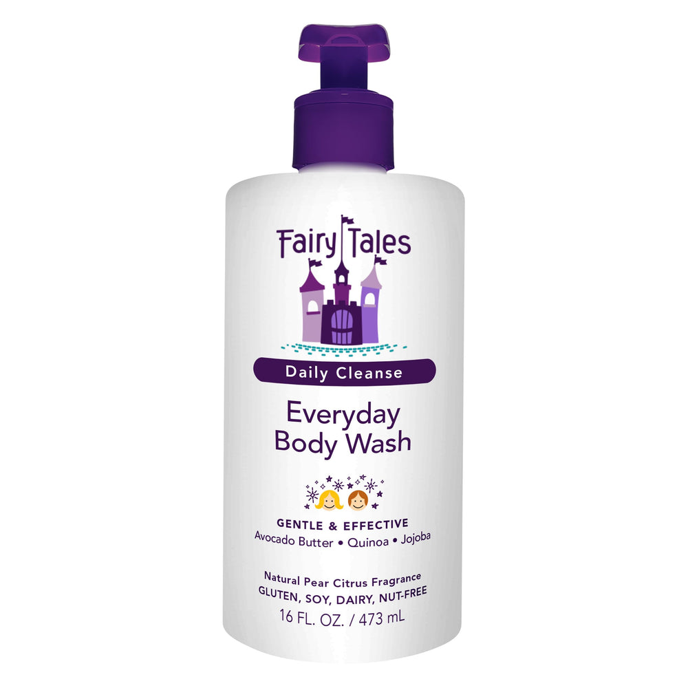Fairy Tales bottle front label showing gentle cleanser and benefits