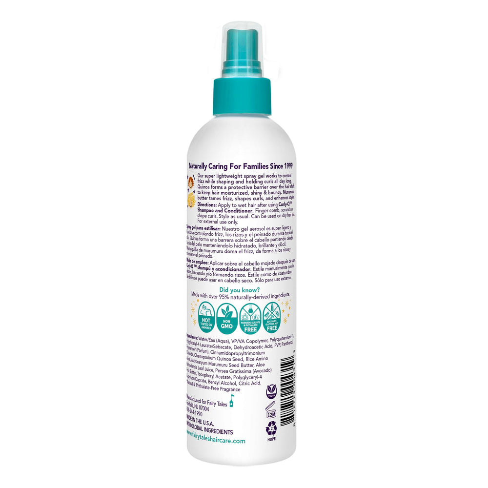 Fairy Tales spray action dispensing product onto hair for quick styling
