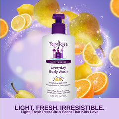 Child enjoying bath with Fairy Tales body wash for easy routine