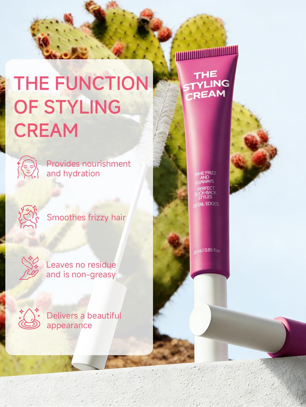 FAMIKYA close-up wand tip highlighting precise application benefit