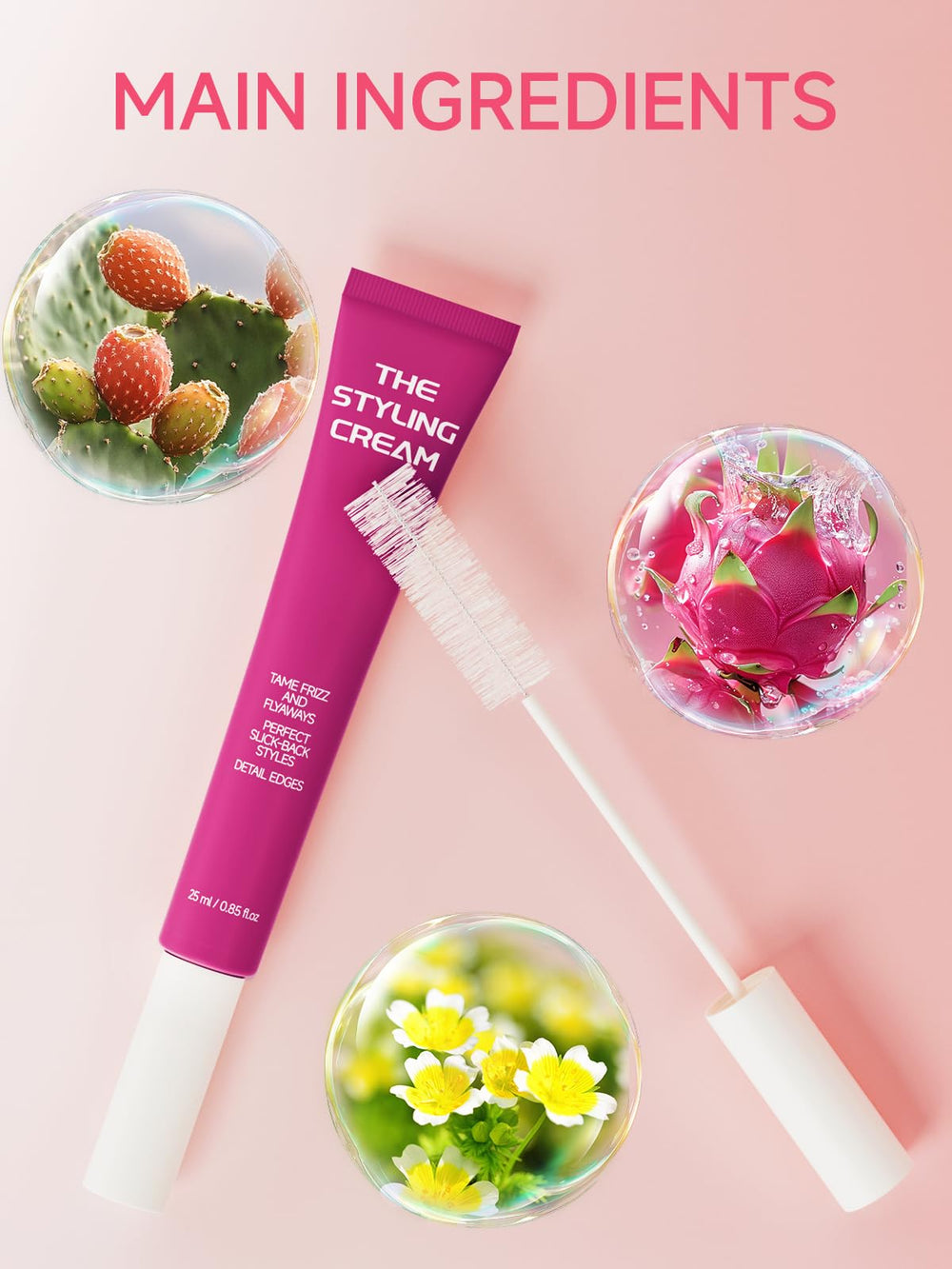 FAMIKYA applying to hairline for instant frizz control benefit