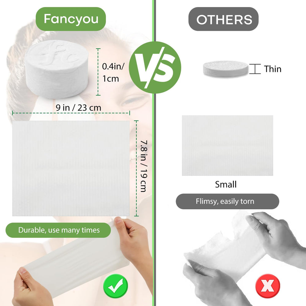 fancyou expanded towel flat showing full 9 by 7.8 inch size and absorbency