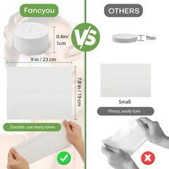 fancyou expanded towel flat showing full 9 by 7.8 inch size and absorbency