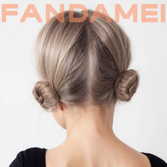 Fandamei elastics and forty bobby pins laid out for organized, all-in-one styling