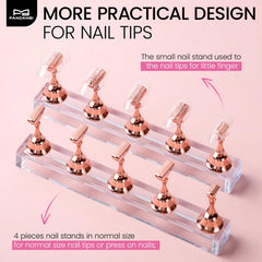 Fandamei acrylic base with stands illustrating organized nail workflow