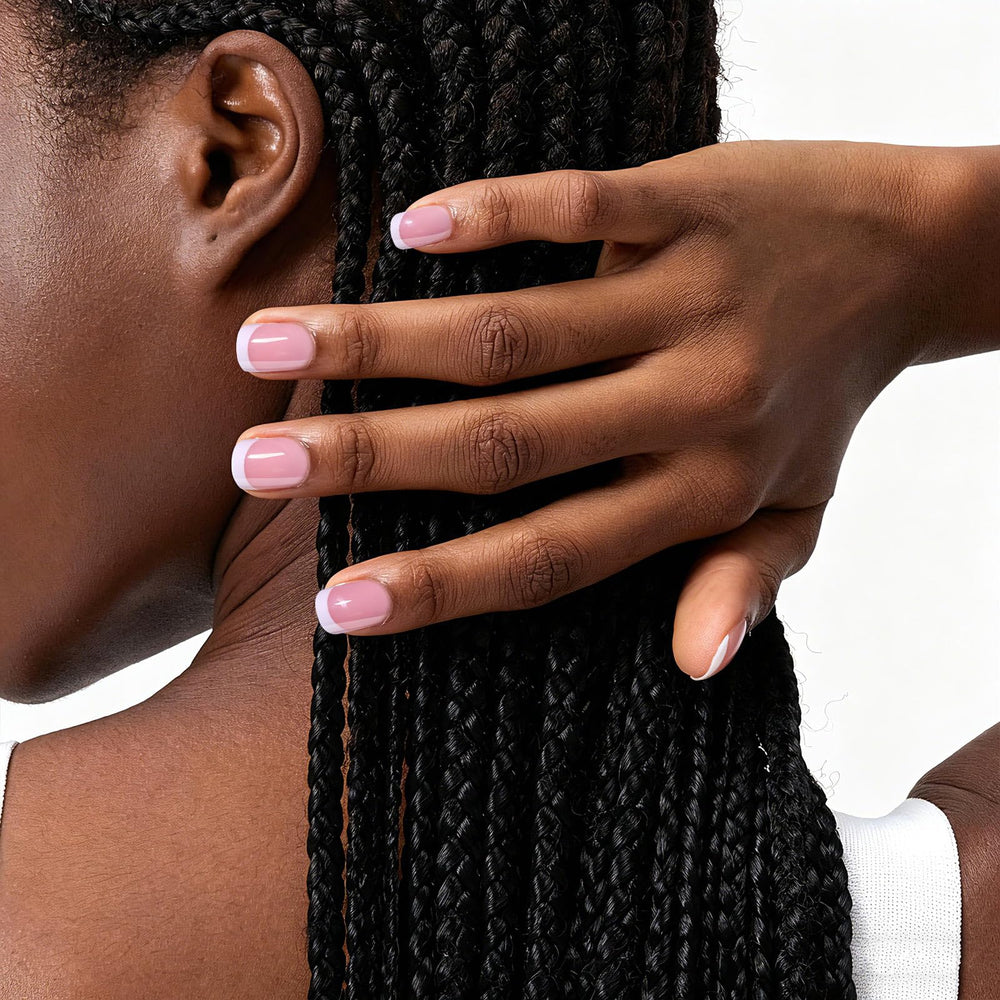 Fandamei press-on nails being applied on a hand for fast salon-style results