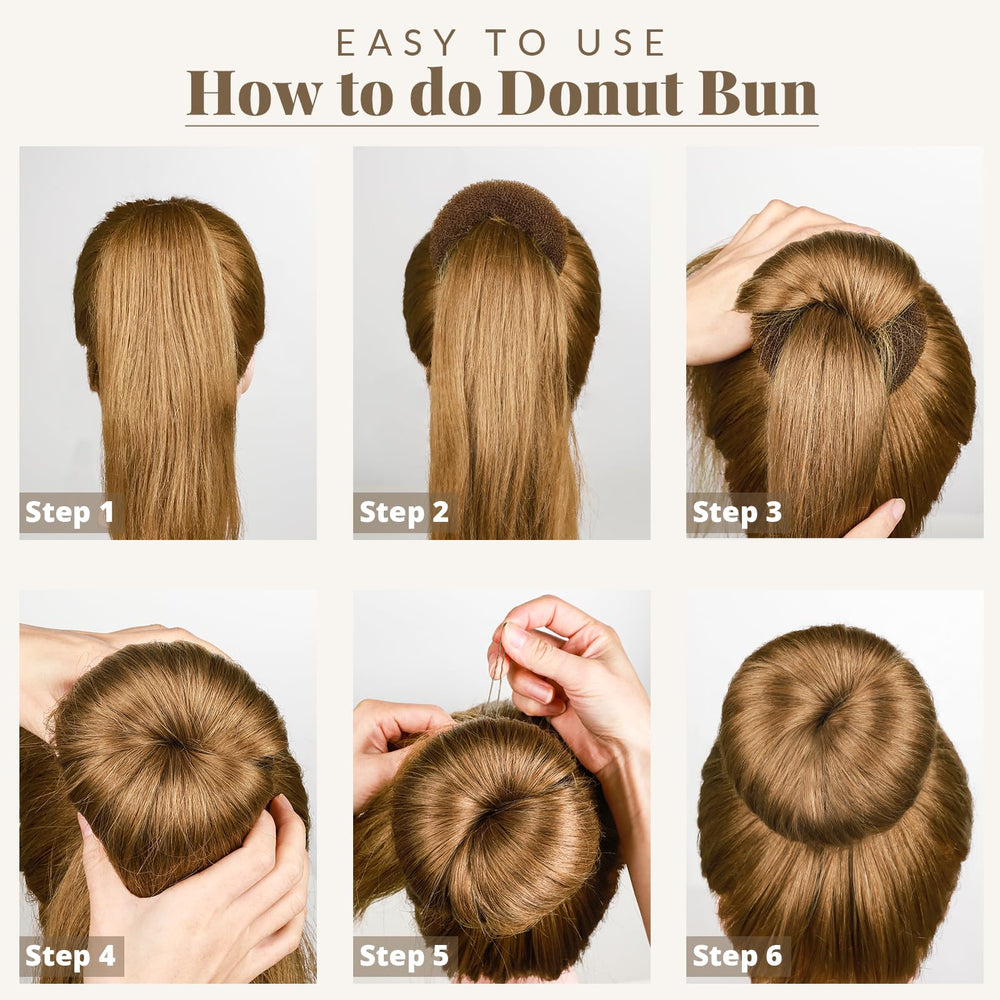 Fandamei before and after bun comparison demonstrating quick styling effect