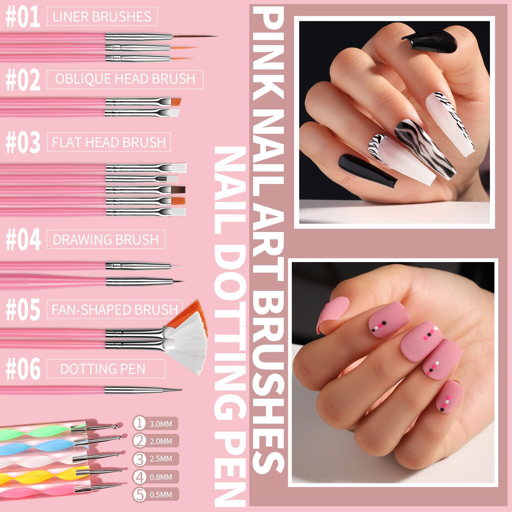 Fandamei brush set close-up with varied tips for precise strokes