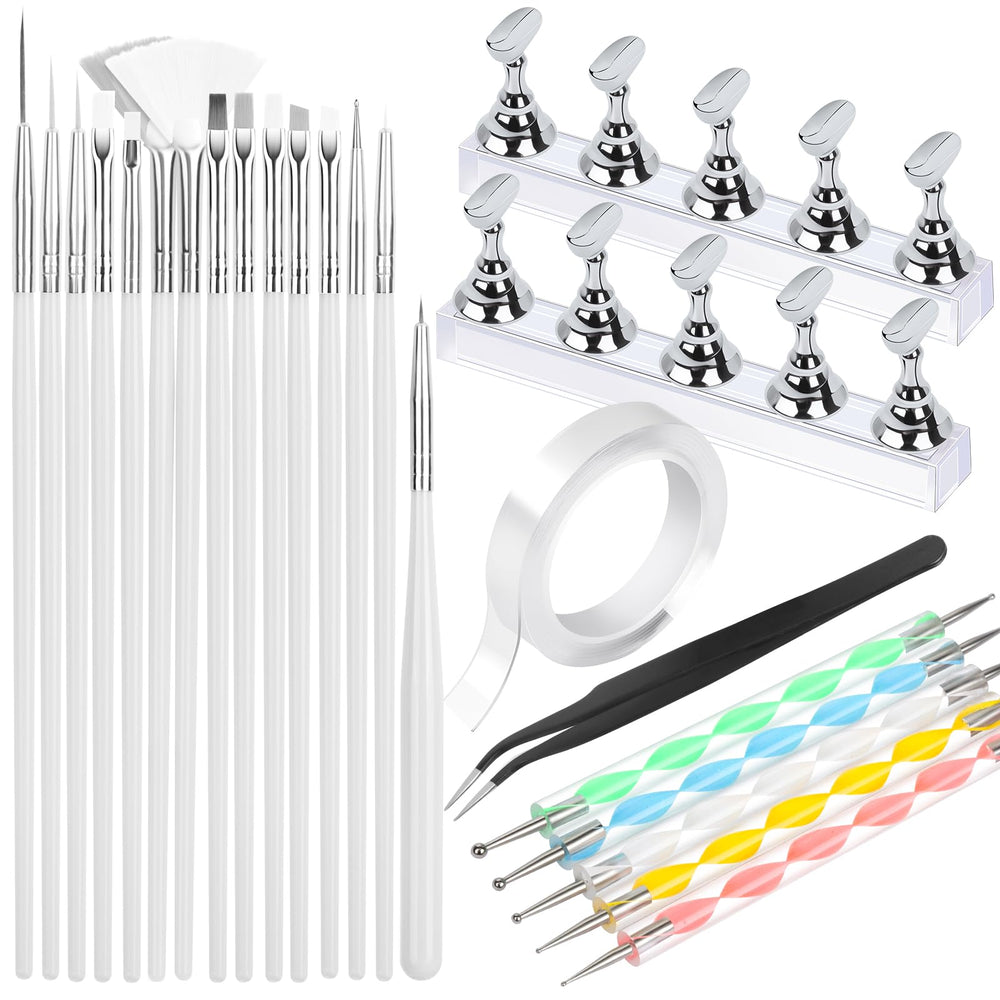 Fandamei front view of 15 brushes and tools showing organized kit benefit