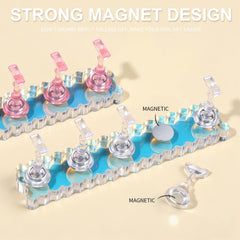 Fandamei clear pink holders fanned to show texture and easy grip