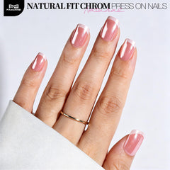 Fandamei close-up of French tip detail showing crisp lines and durable finish