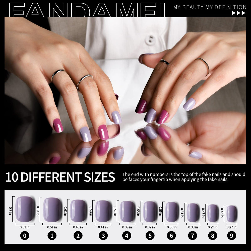 Fandamei color grid display with 24 small nails per shade for perfect size matching