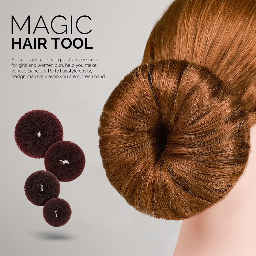 Fandamei four donut bun makers displayed to show size variety and styling options