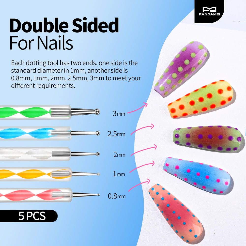 Fandamei dotting tools and tweezers detail for accurate dots and secure rhinestone placement