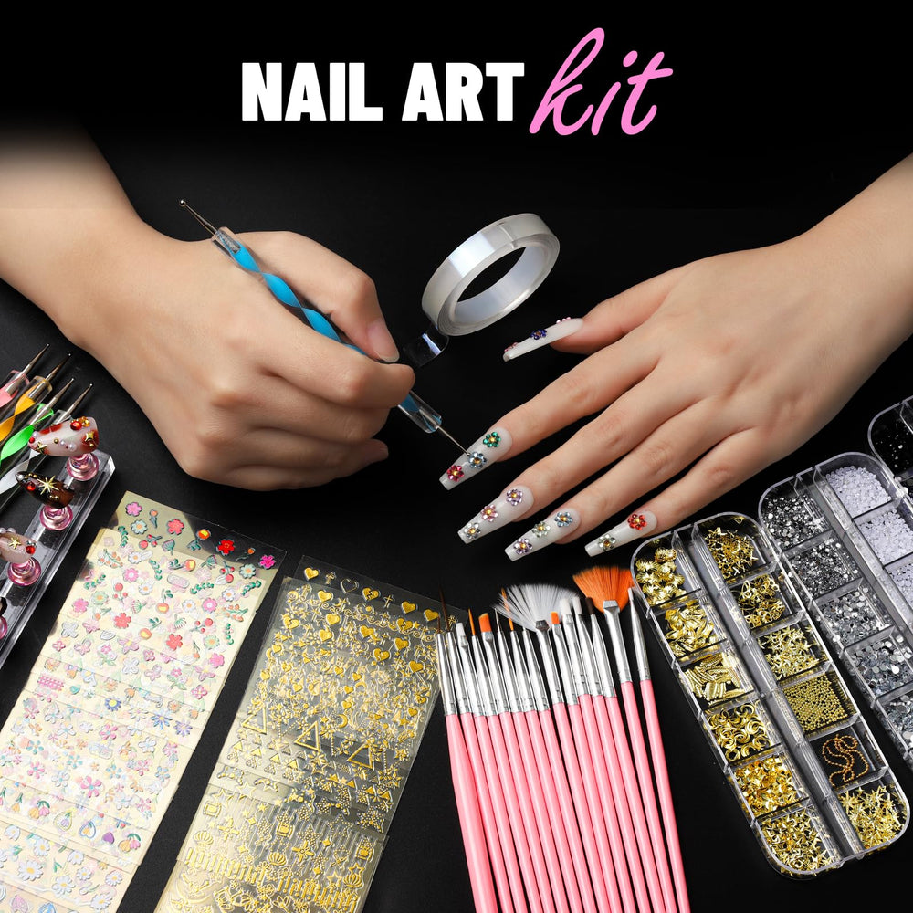 Fandamei false nail tips and holder arranged for building press-on sets