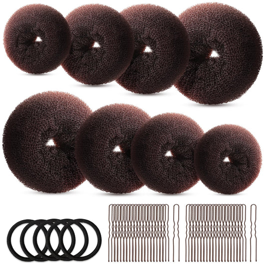 Fandamei front packaging showing brown bun makers and included pins benefits quick styling