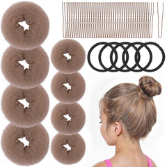Fandamei front packaging showing tan brown donut bun kit and included tools for quick styling