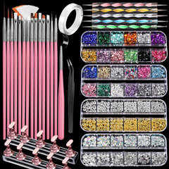 Fandamei front packaging showing full 15-piece nail art kit and organization benefit
