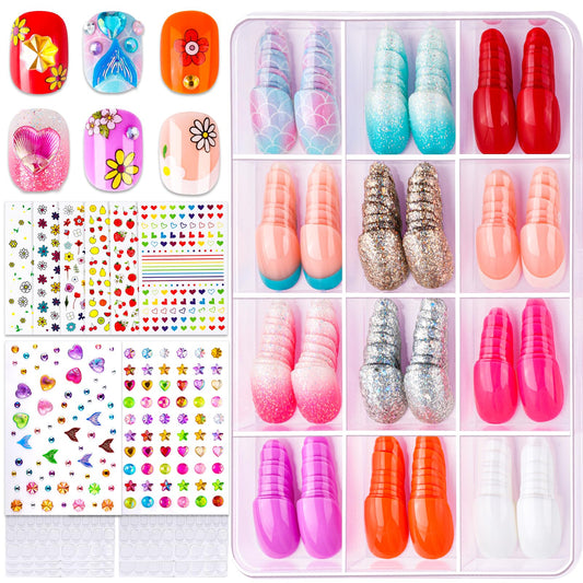 Fandamei front packaging showing kit contents and colorful nail designs for easy selection