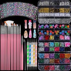 Fandamei front packaging of complete nail art kit showing contents and benefits