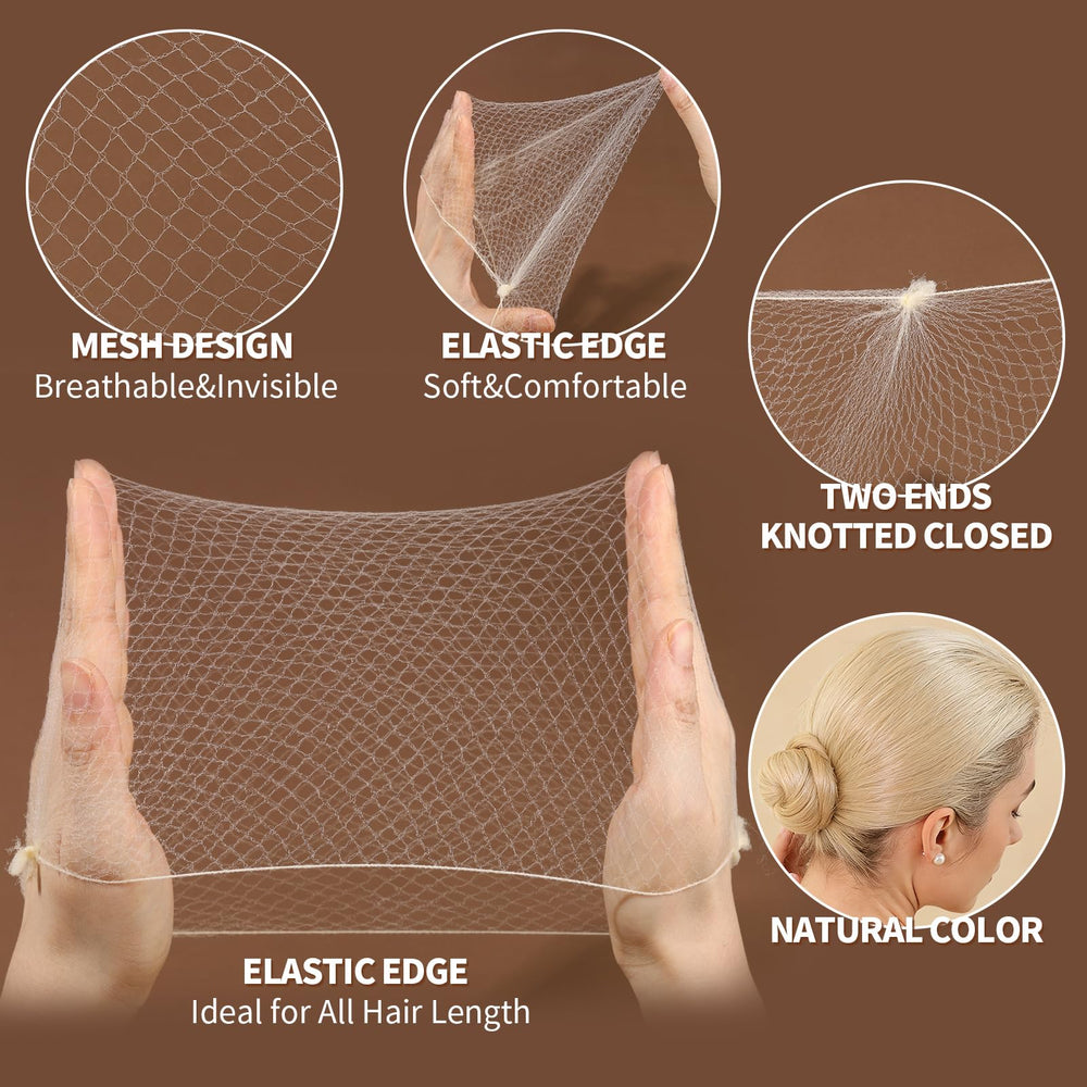 Fandamei hair net and pins detail demonstrating discreet hold and finish