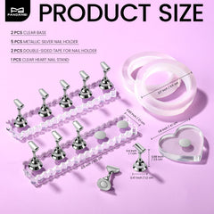 Fandamei heart press-on stand closeup providing decorative stable support