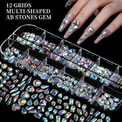 Fandamei lifestyle manicure setup with gems applied to nails for inspirational styling