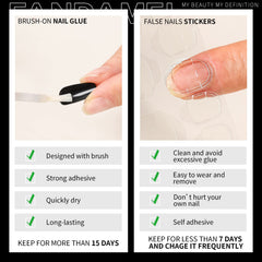 Fandamei wearing lifestyle shot showing natural-looking short round nails benefit