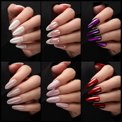 Fandamei lifestyle shot wearing iridescent nails for party-ready confidence