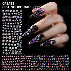 Fandamei gold and silver metal studs plus half pearls enhancing luxe nail looks