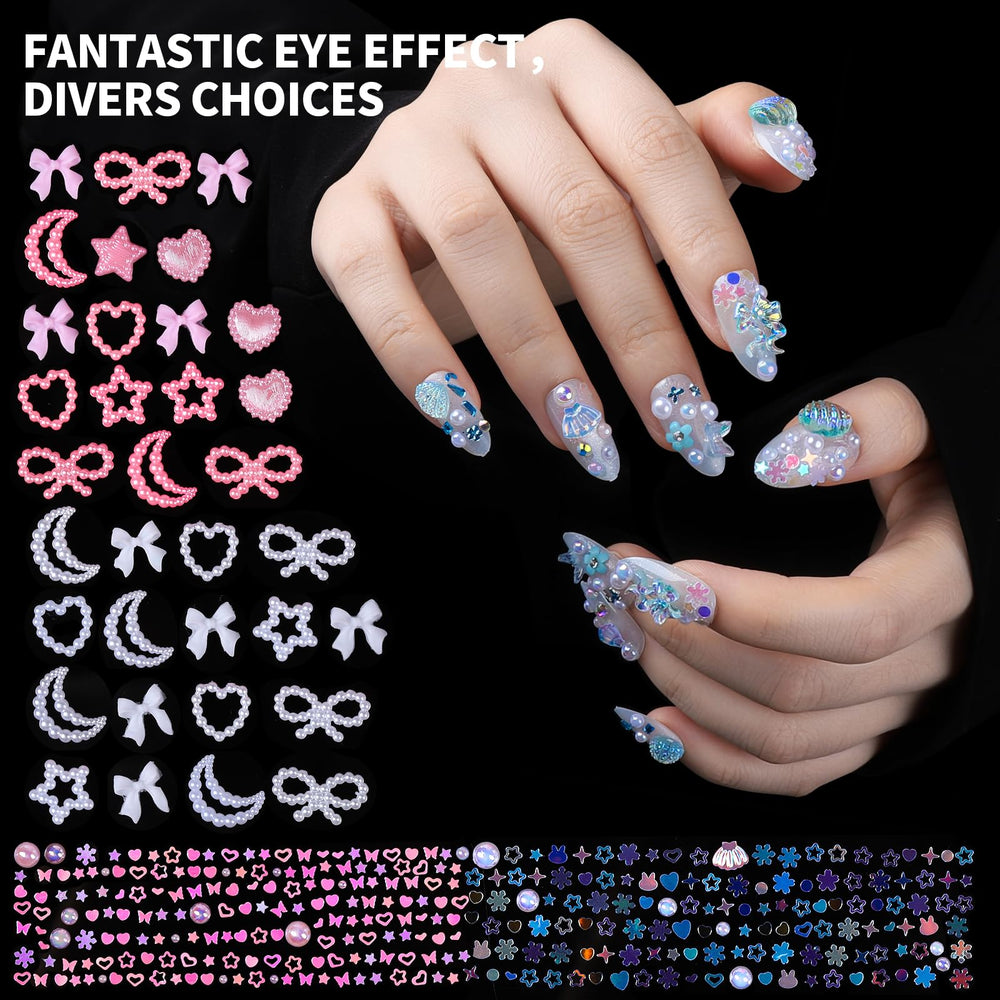 Fandamei mini geometric charms and AB rhinestones for delicate border accents