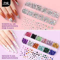 Fandamei rhinestones and pearls arrangement offering sparkle and design variety