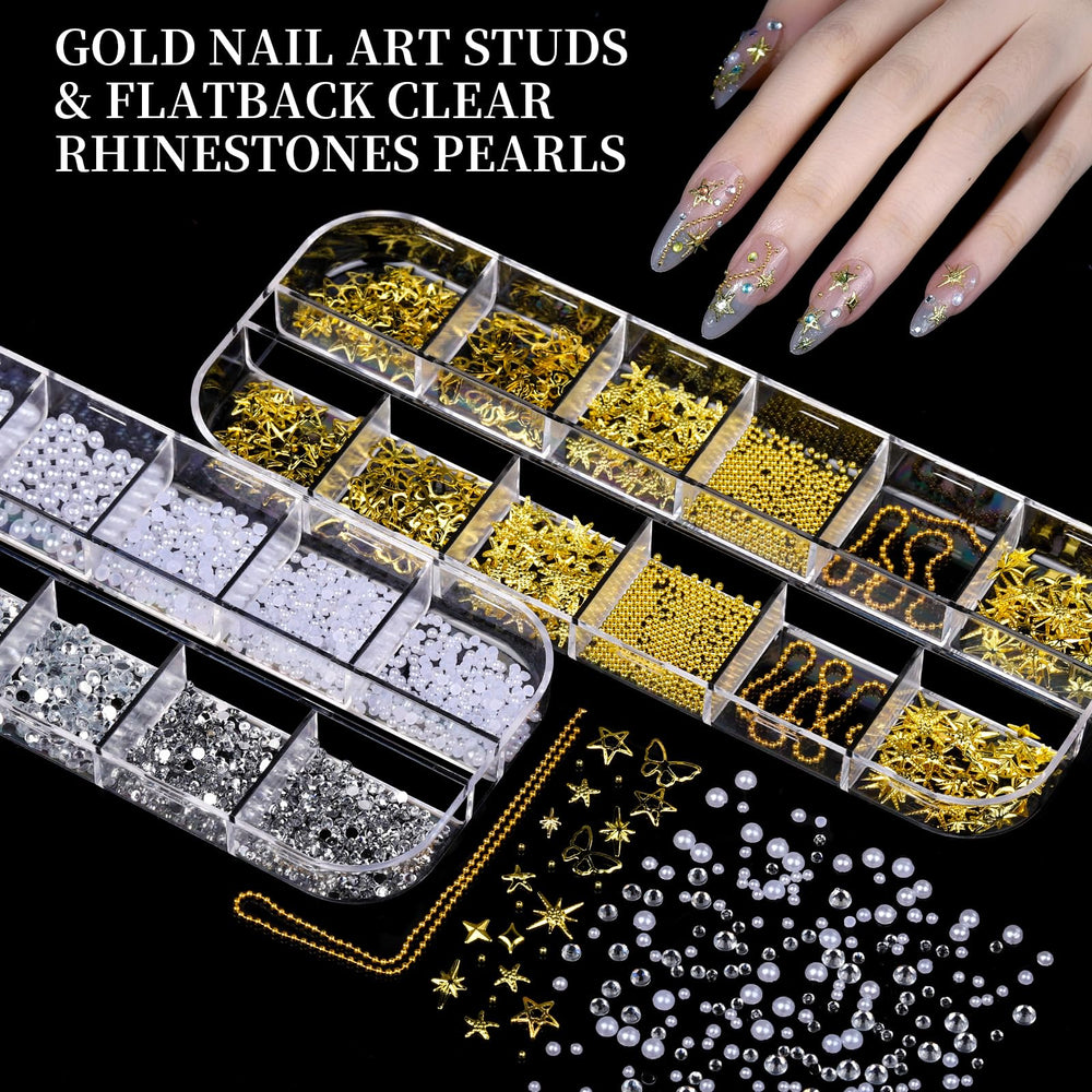 Fandamei glass rhinestones in twelve colors arranged like a color wheel for variety