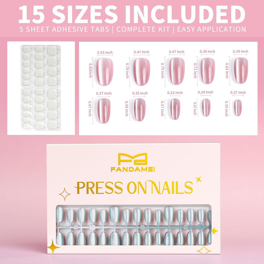 Fandamei size layout showing 15 sizes for precise fit and secure adhesion