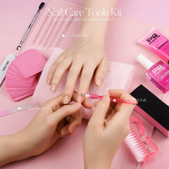 Fandamei stainless steel cuticle pusher and fork arranged for safe trimming